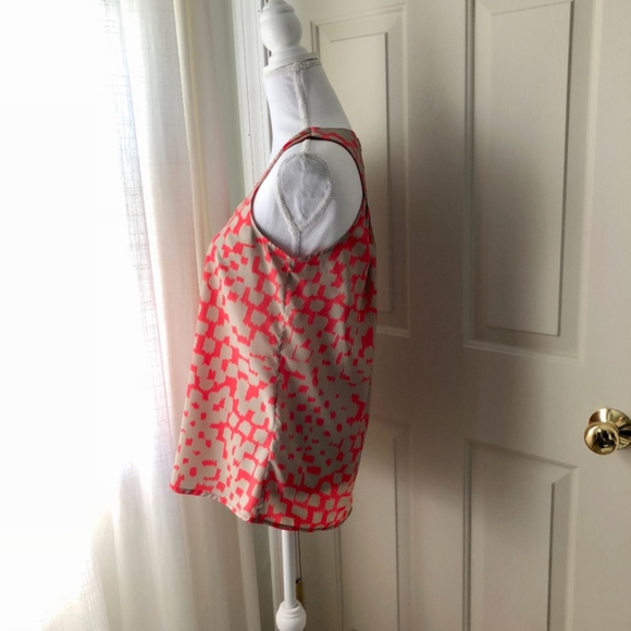 { Eclair } Nordstrom Geometric Orange Tunic Blouse - Picture 3 of 4